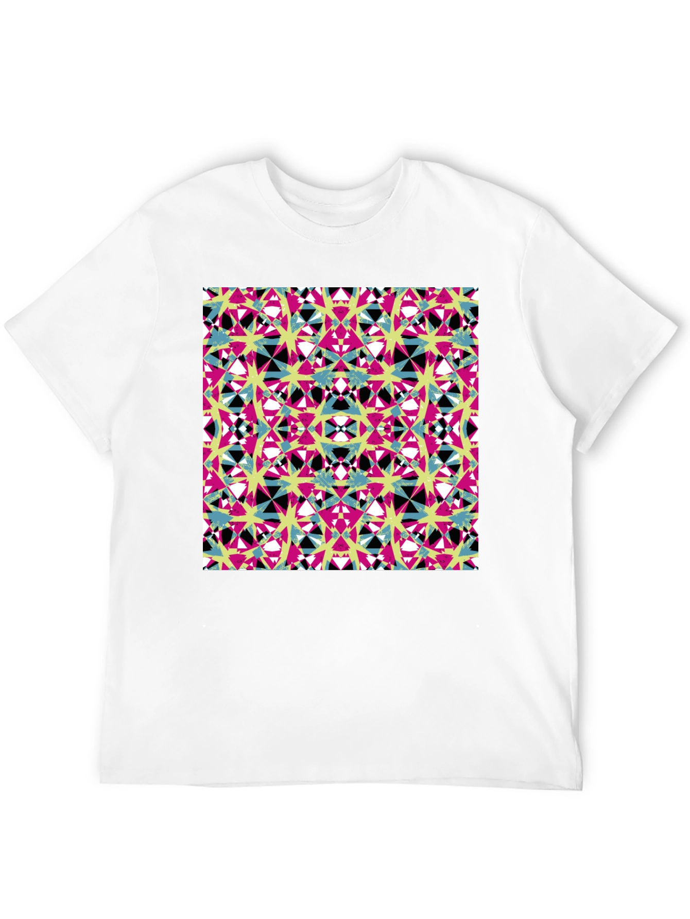Abstract Geometric Print Mens Black T-Shirt