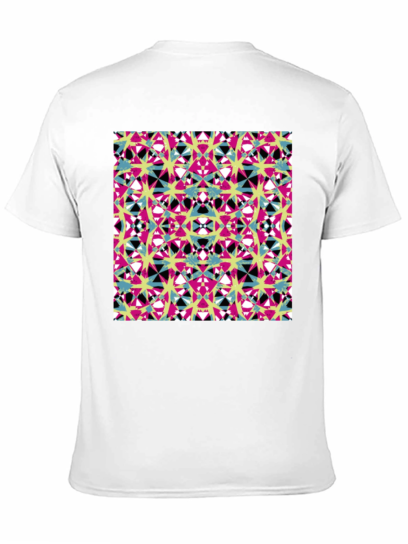 Abstract Geometric Print Mens Black T-Shirt