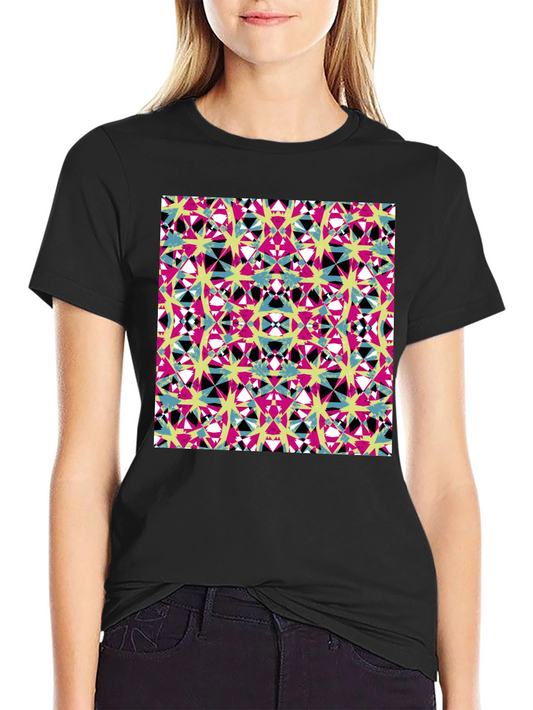 Abstract Geometric Print Mens Black T-Shirt