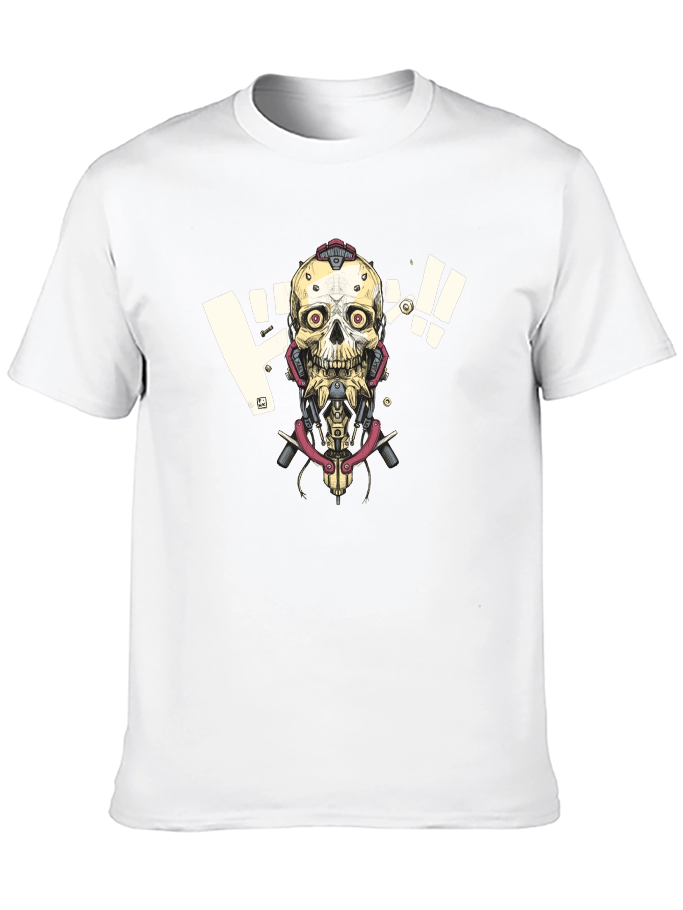 Cyberpunk Skull Graphic Tee - Edgy Streetwear Style