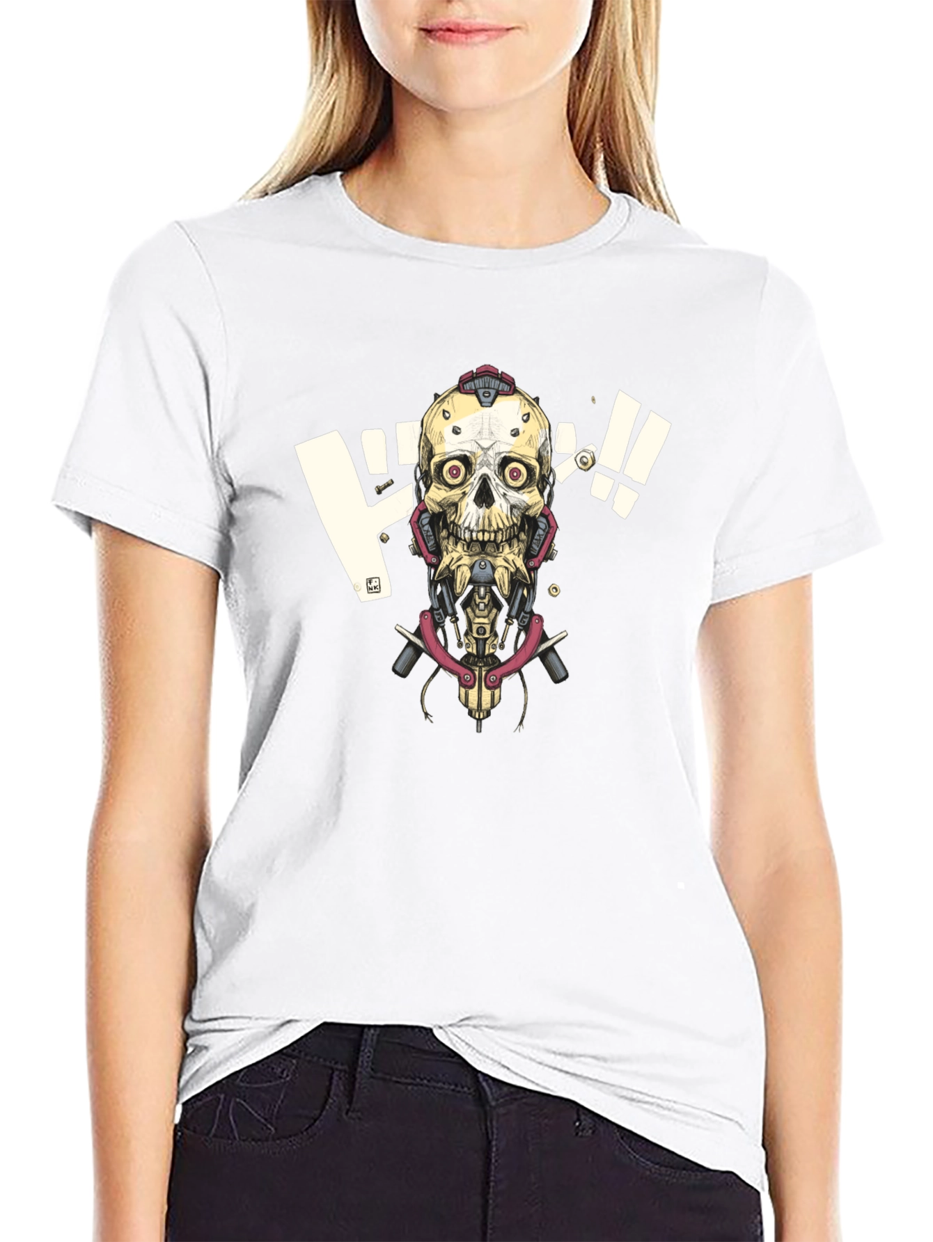 Cyberpunk Skull Graphic Tee - Edgy Streetwear Style