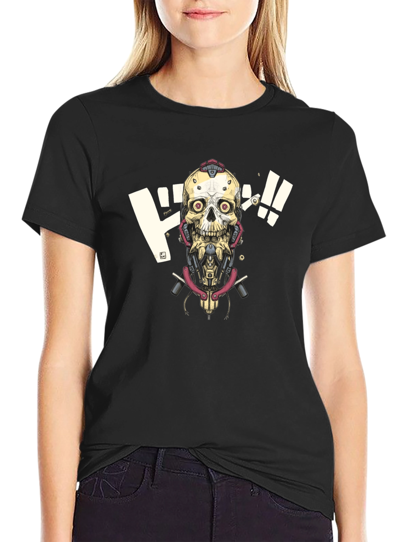 Cyberpunk Skull Graphic Tee - Edgy Streetwear Style