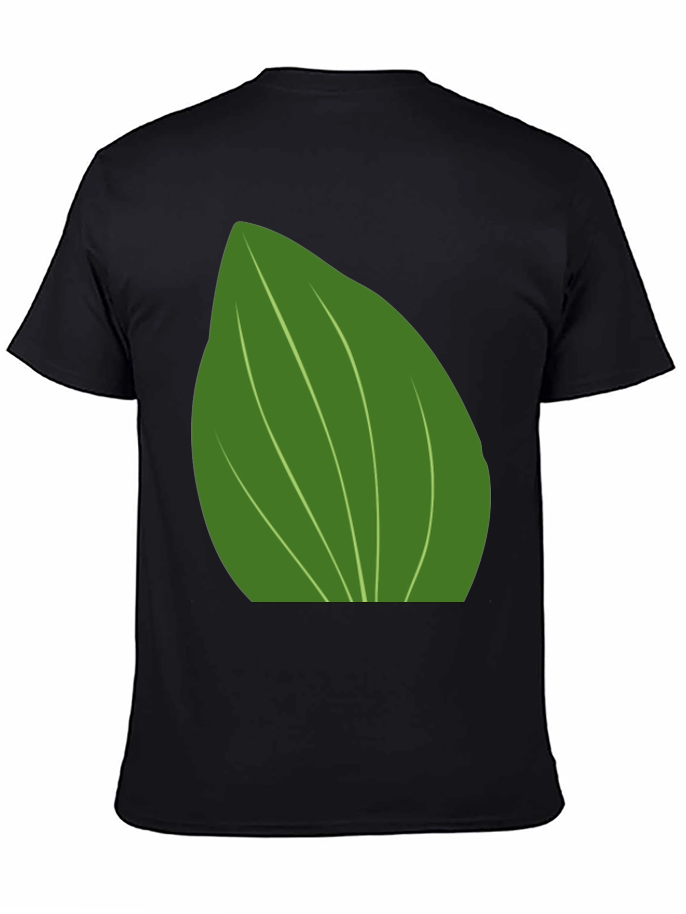 Leaf Graphic Print Black T-Shirt