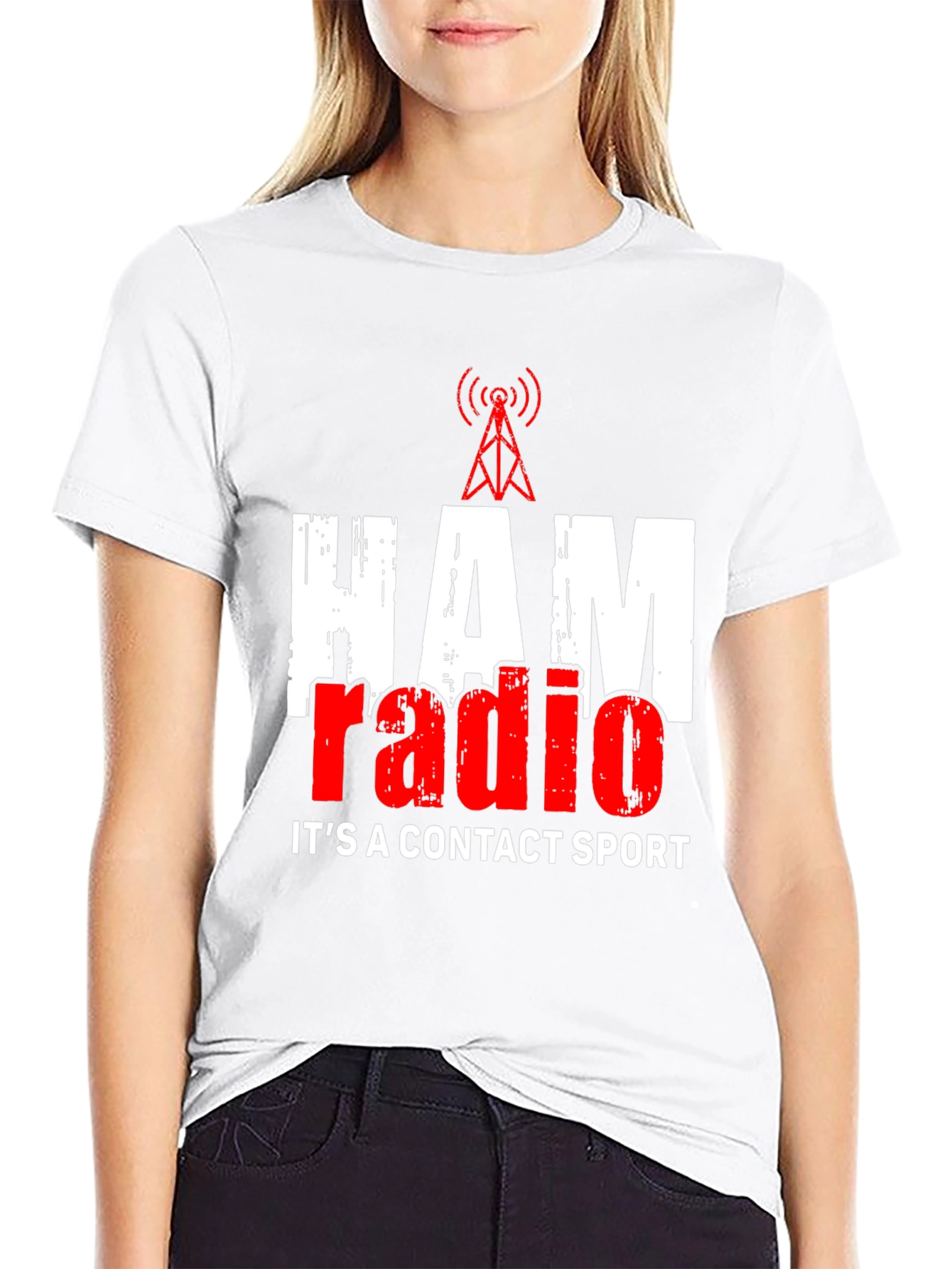HAM Radio Contact Sport Black T-Shirt