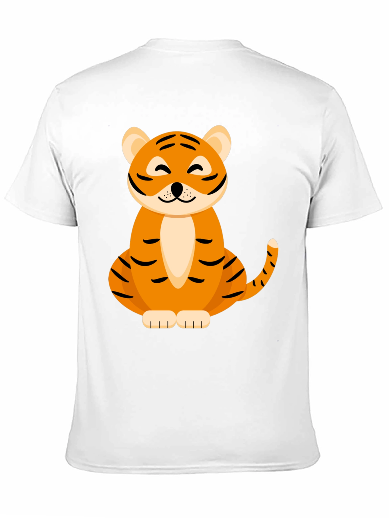 Cute Tiger Graphic Tee - Black Cotton Blend T-Shirt