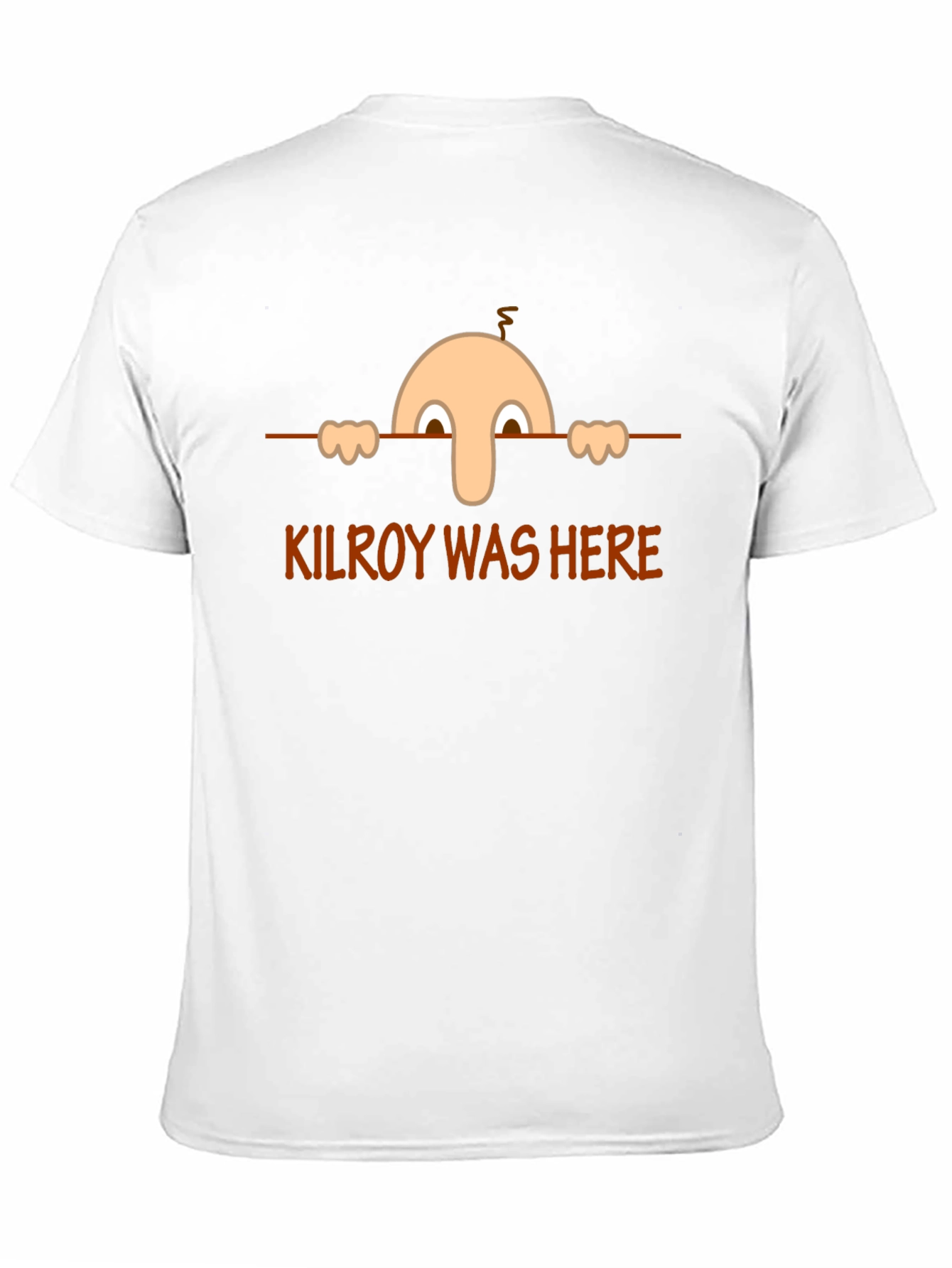 Kilroy Was Here Black T-Shirt - Classic Cartoon
