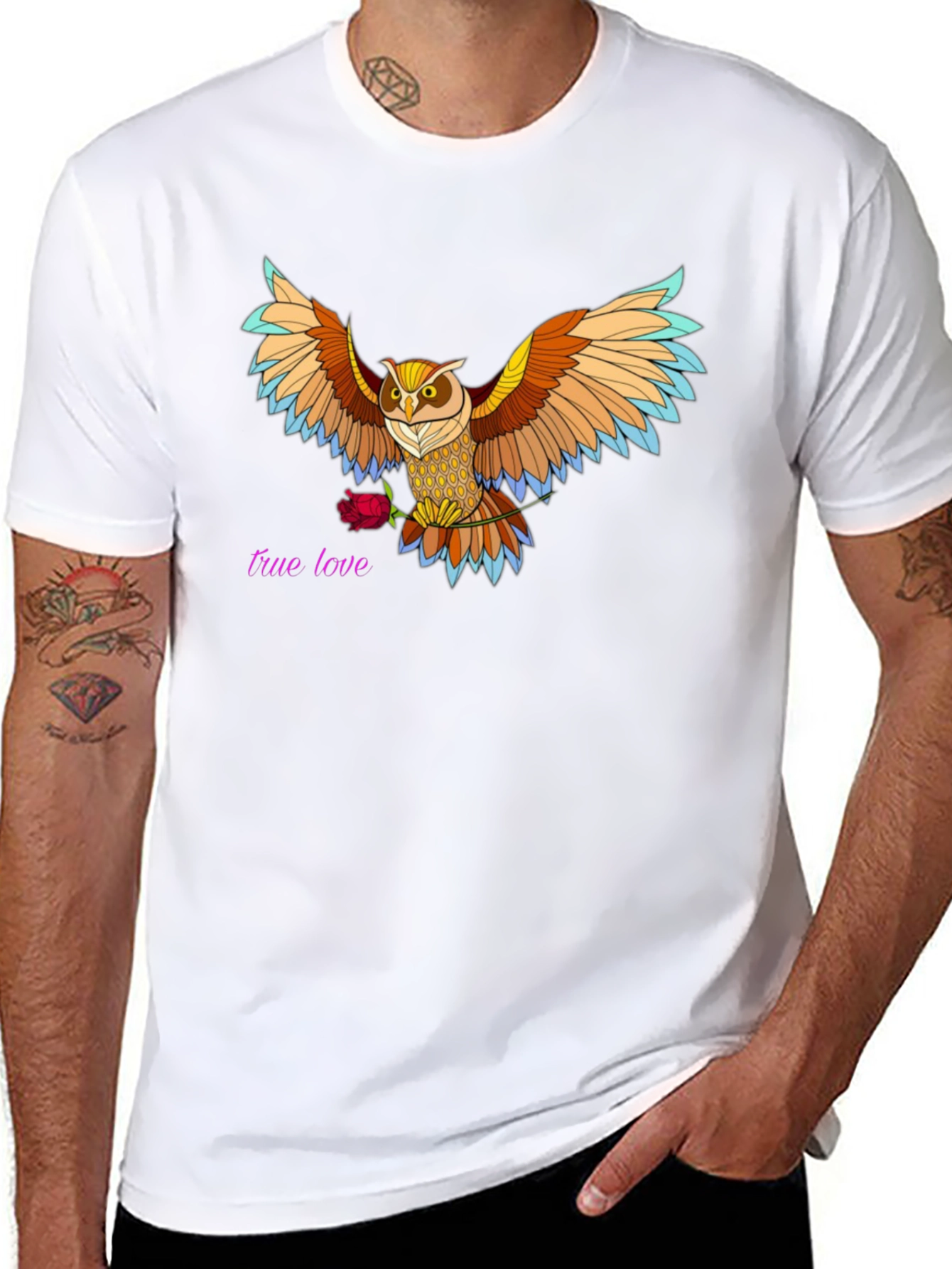 Owl & Rose Graphic Tee - True Love Design