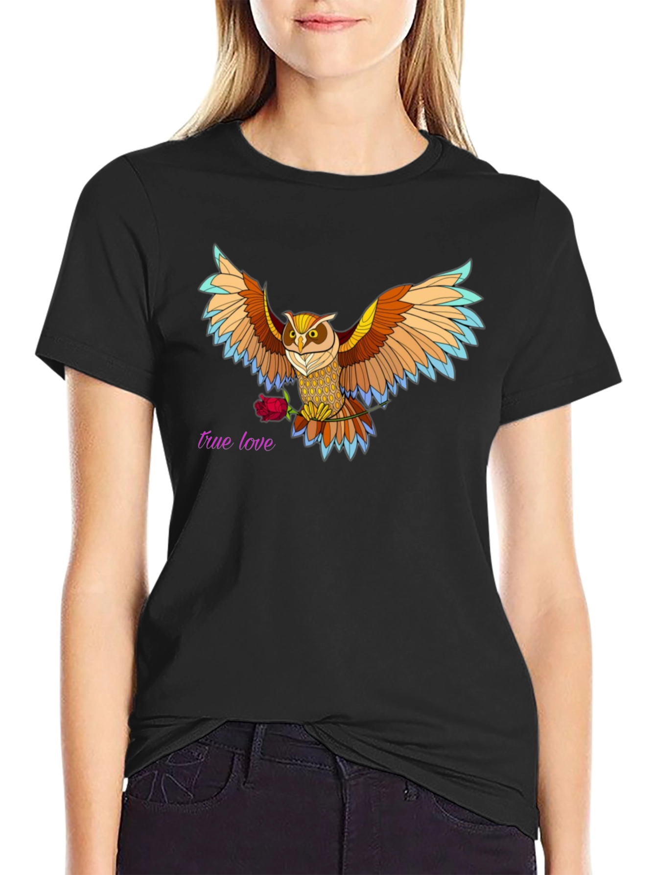 Owl & Rose Graphic Tee - True Love Design