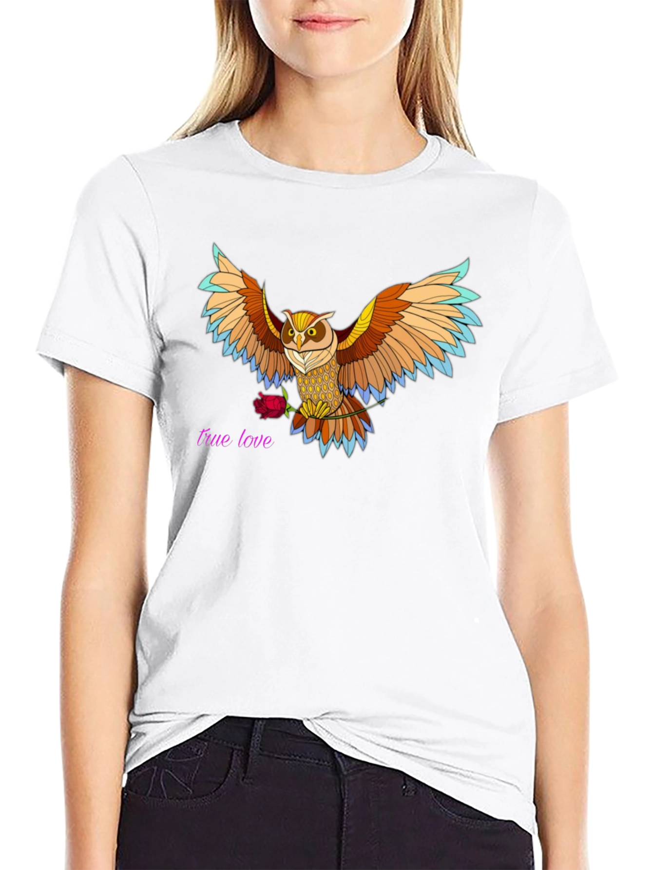 Owl & Rose Graphic Tee - True Love Design