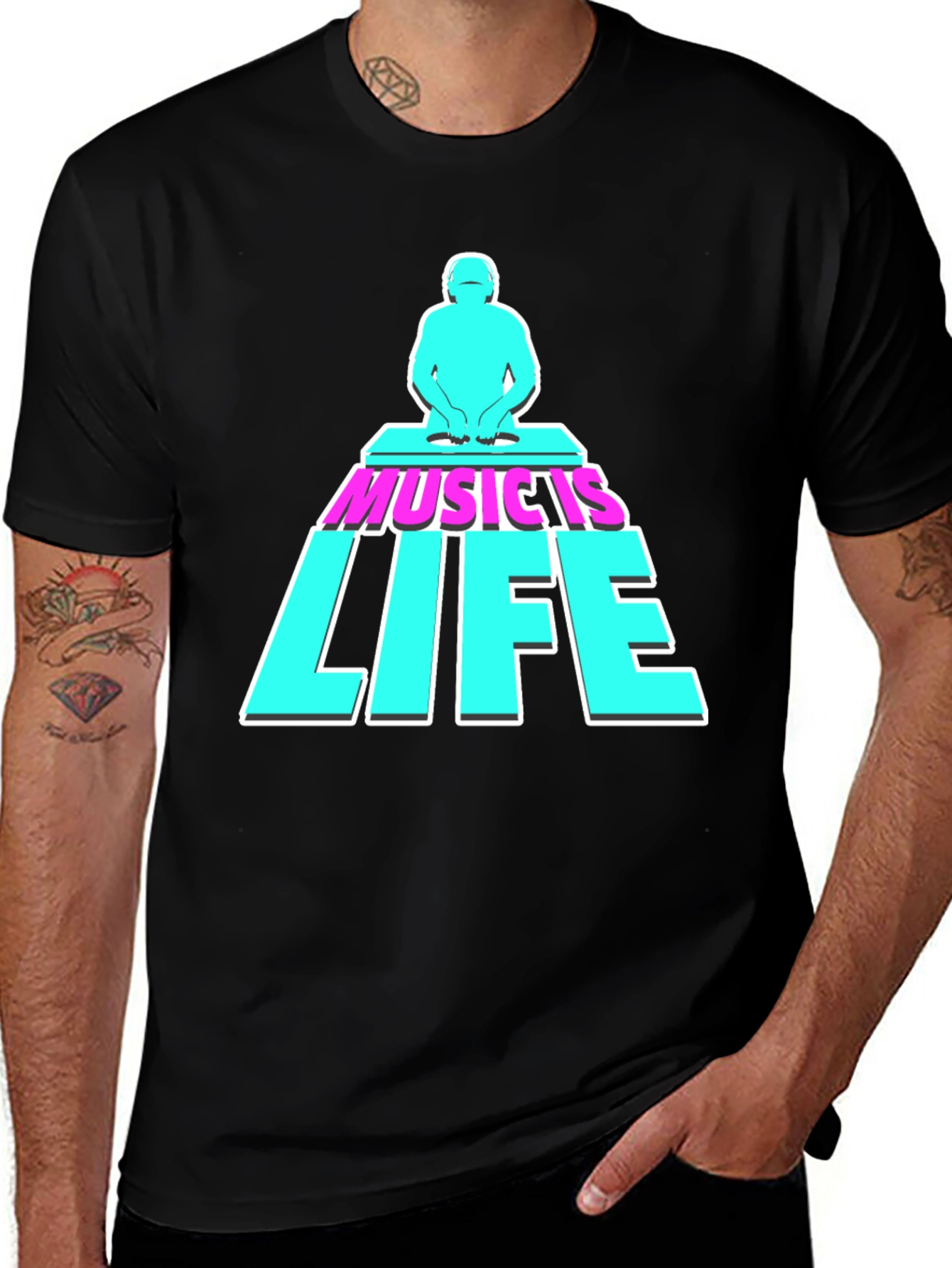 Music is Life DJ Graphic Tee