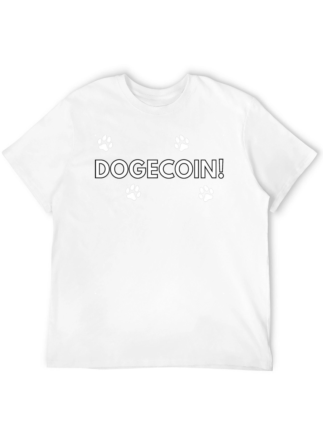 Dogecoin Paw Print T-Shirt - Crypto Fan Tee