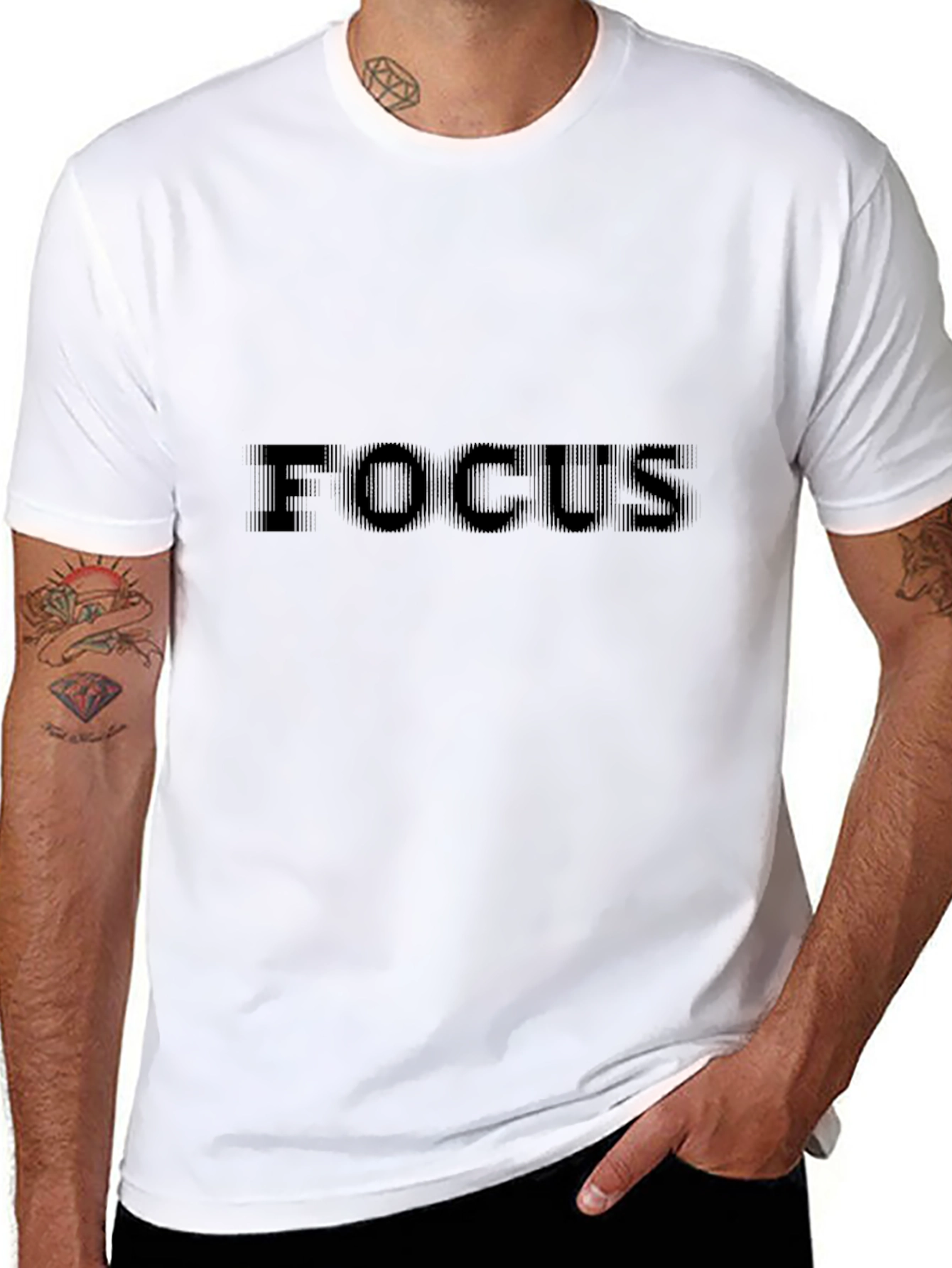Mens Focus Graphic Print Black T-Shirt