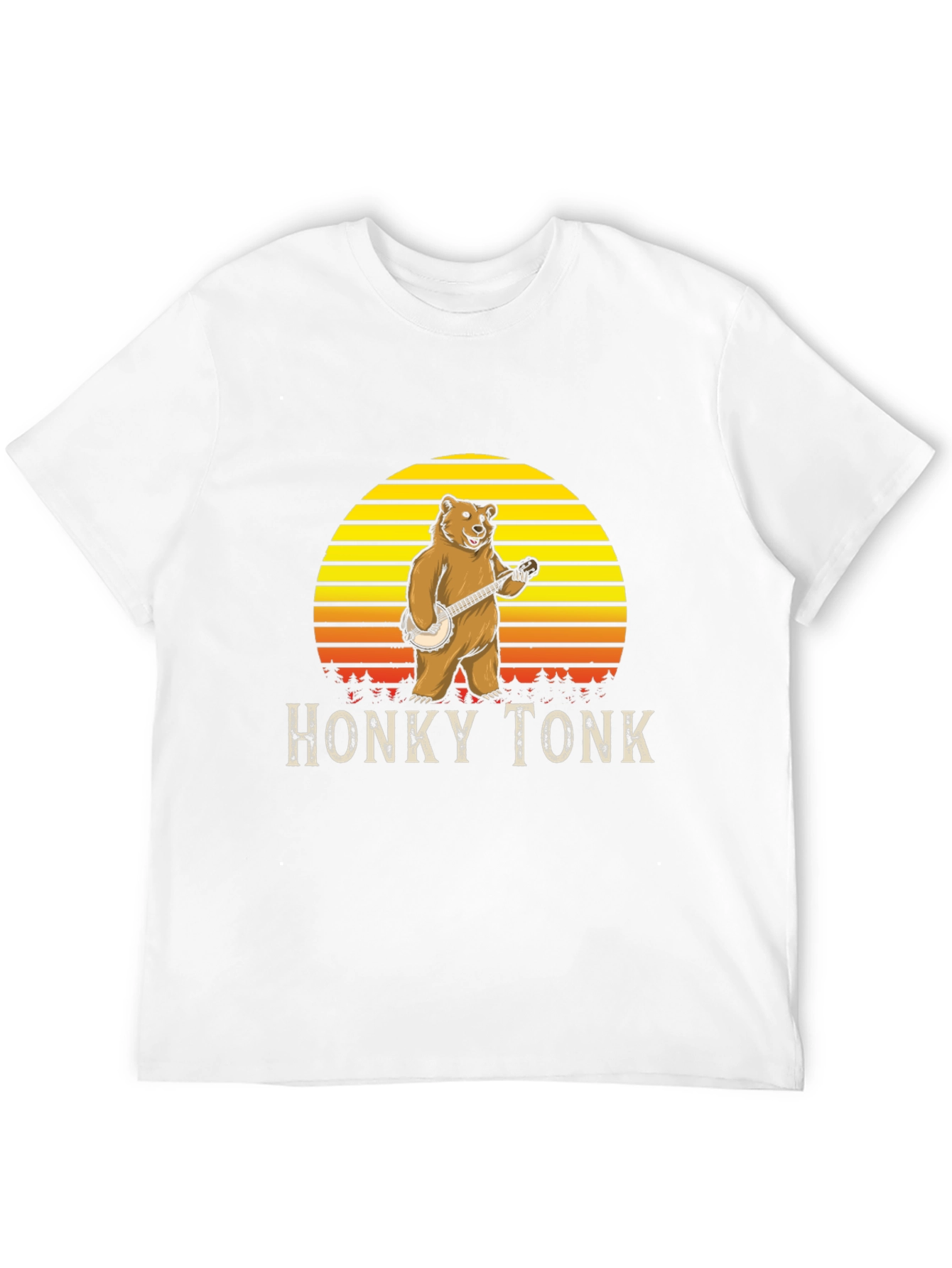 Honky Tonk Bear T-Shirt - Banjo Playing Grizzly Tee