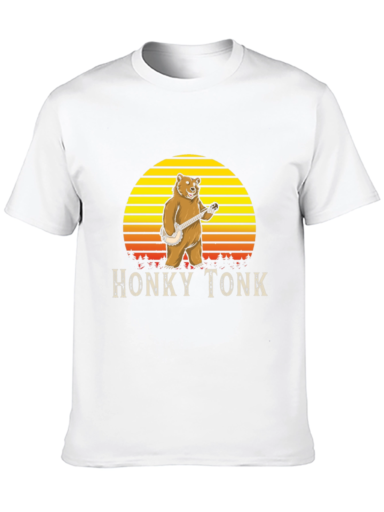 Honky Tonk Bear T-Shirt - Banjo Playing Grizzly Tee