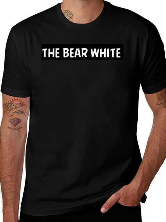 The Bear White Graphic Tee - Black Cotton Casual Shirt