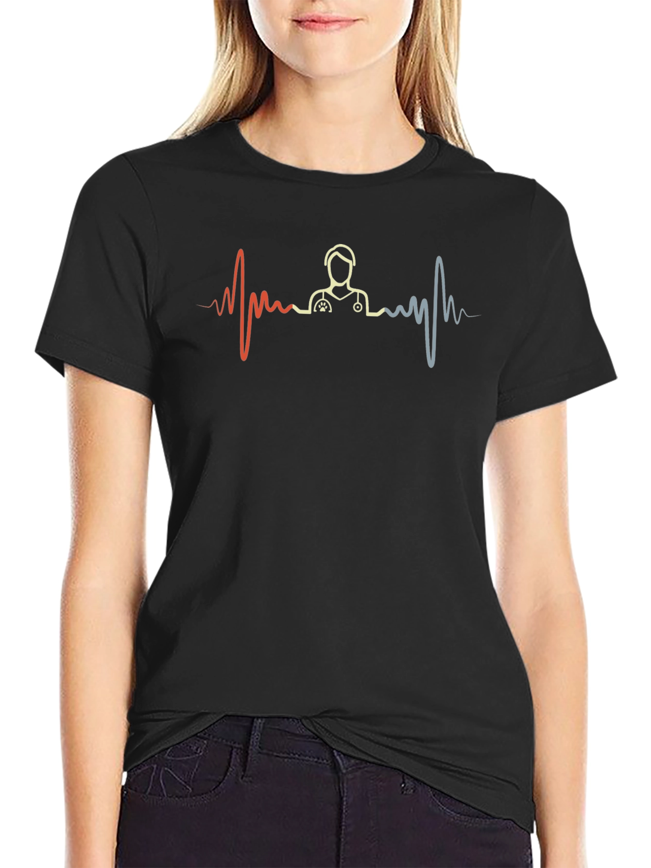 Vet Tech Heartbeat T-Shirt - Animal Lover Tee