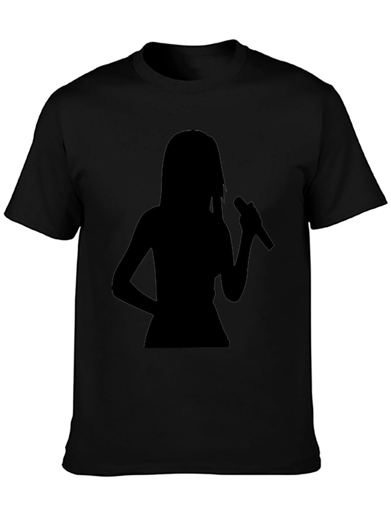 Silhouette Singer Graphic Tee - Black Cotton T-Shirt