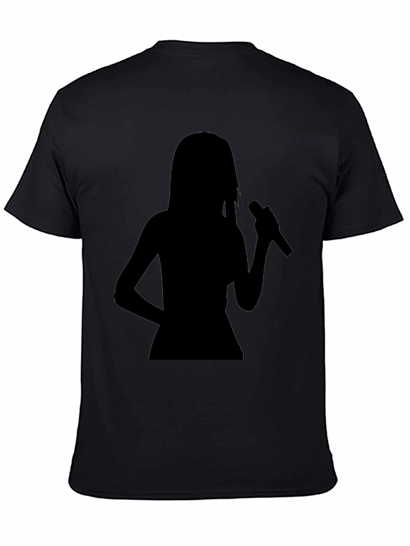 Silhouette Singer Graphic Tee - Black Cotton T-Shirt