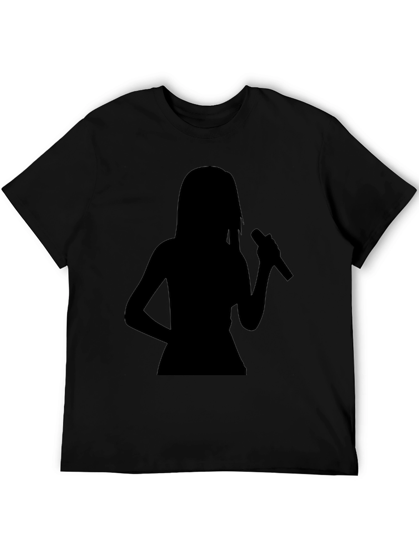 Silhouette Singer Graphic Tee - Black Cotton T-Shirt