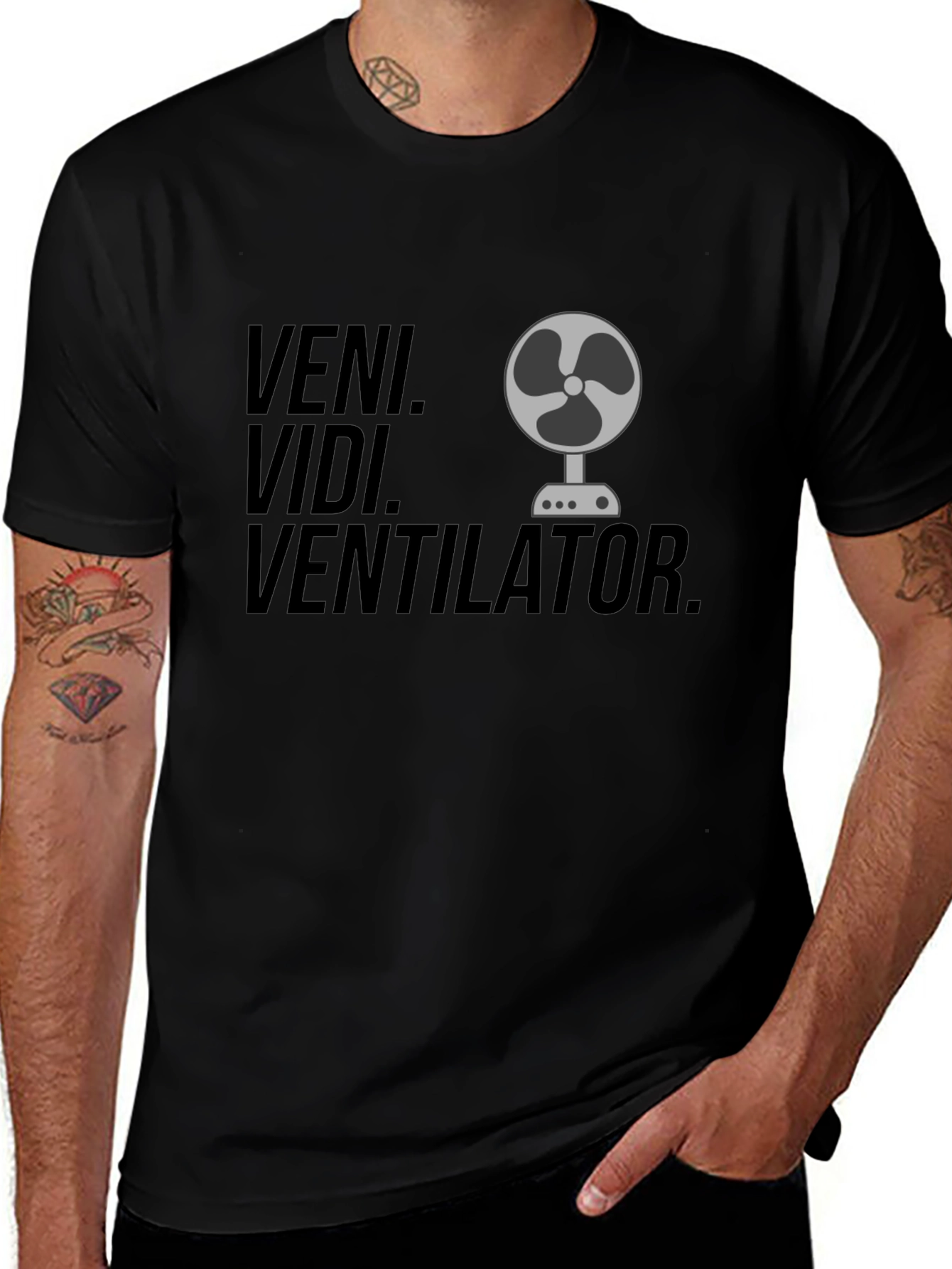 Veni Vidi Ventilator Black T-Shirt
