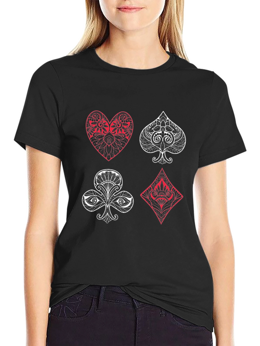 Playing Card Suits Graphic Tee - Unique Design