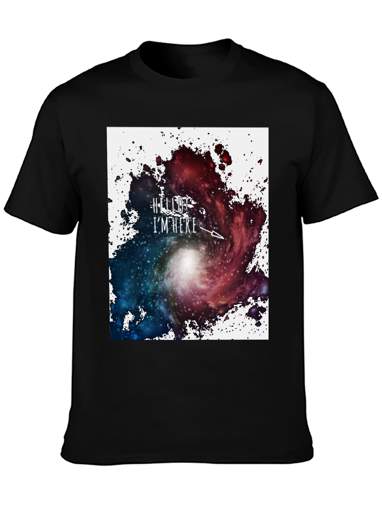 Galaxy Space T-Shirt - Hello Im Here Design