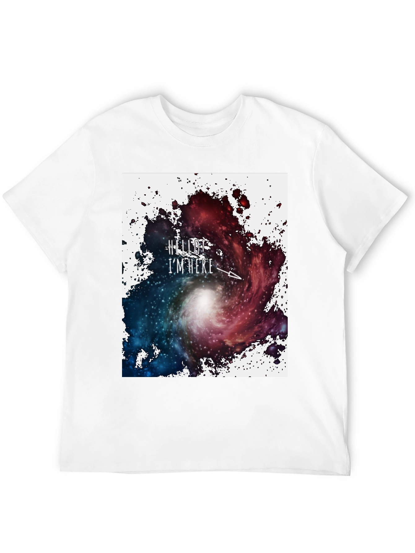 Galaxy Space T-Shirt - Hello Im Here Design