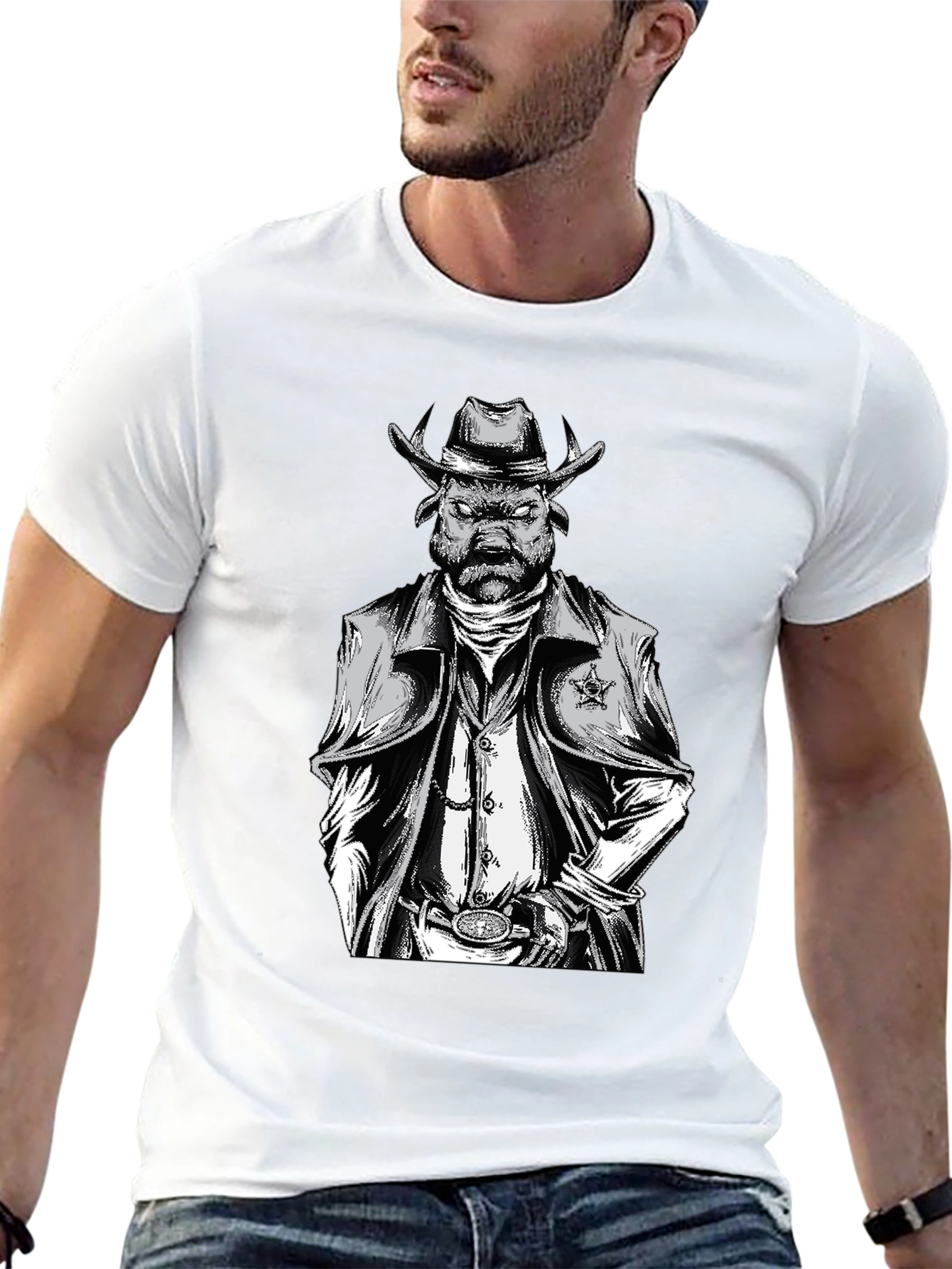 Cowboy Bull T-Shirt - Wild West Style