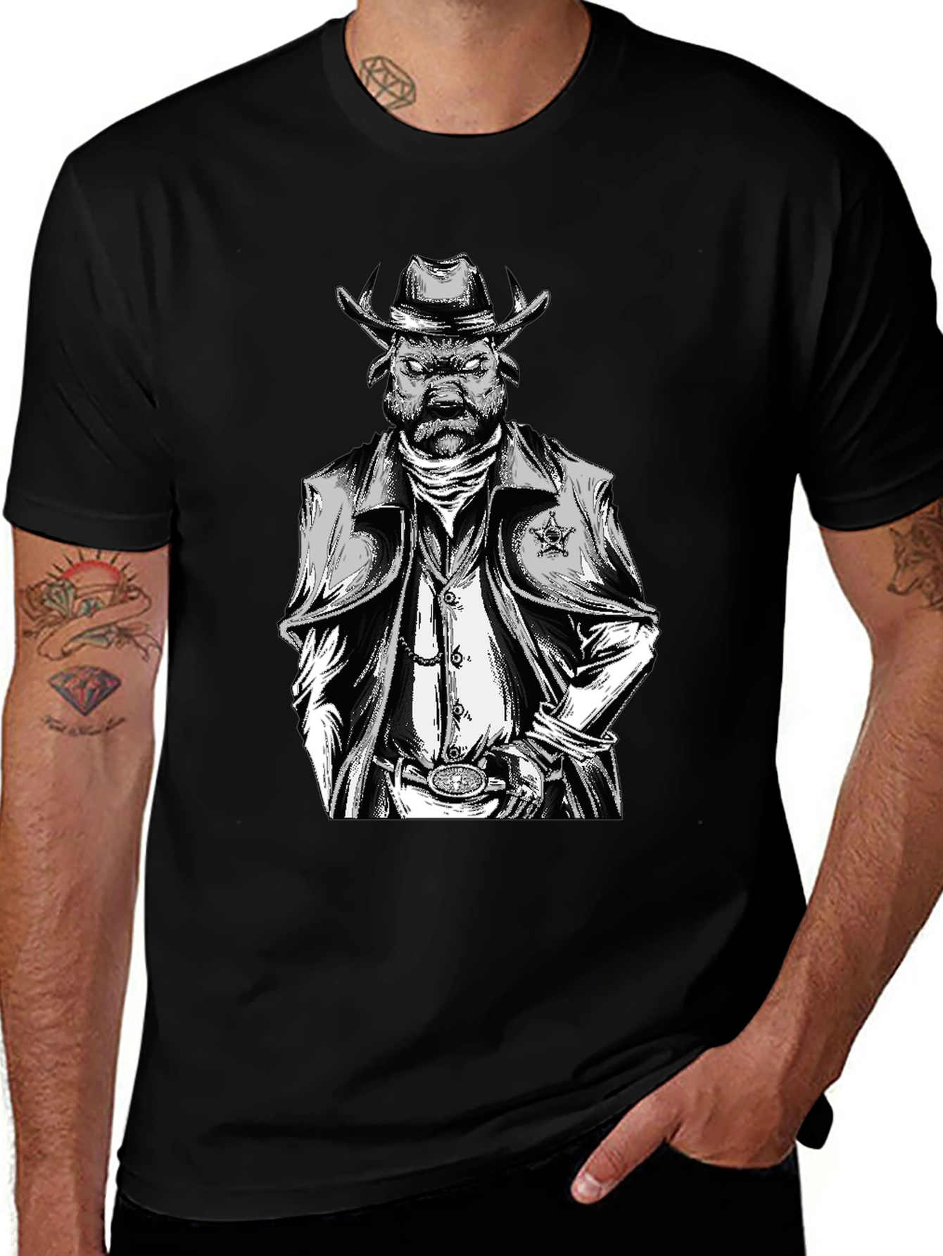 Cowboy Bull T-Shirt - Wild West Style