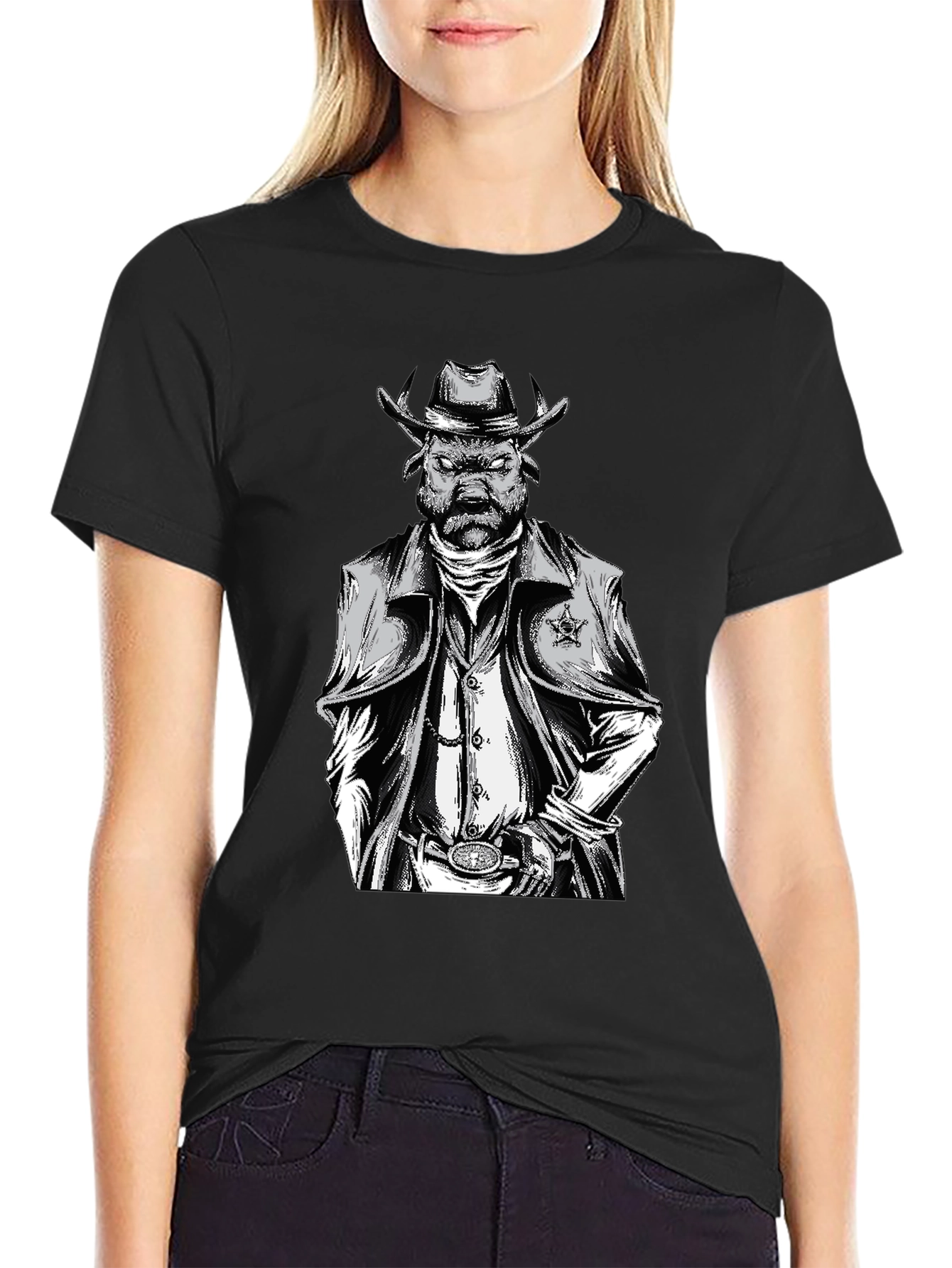 Cowboy Bull T-Shirt - Wild West Style