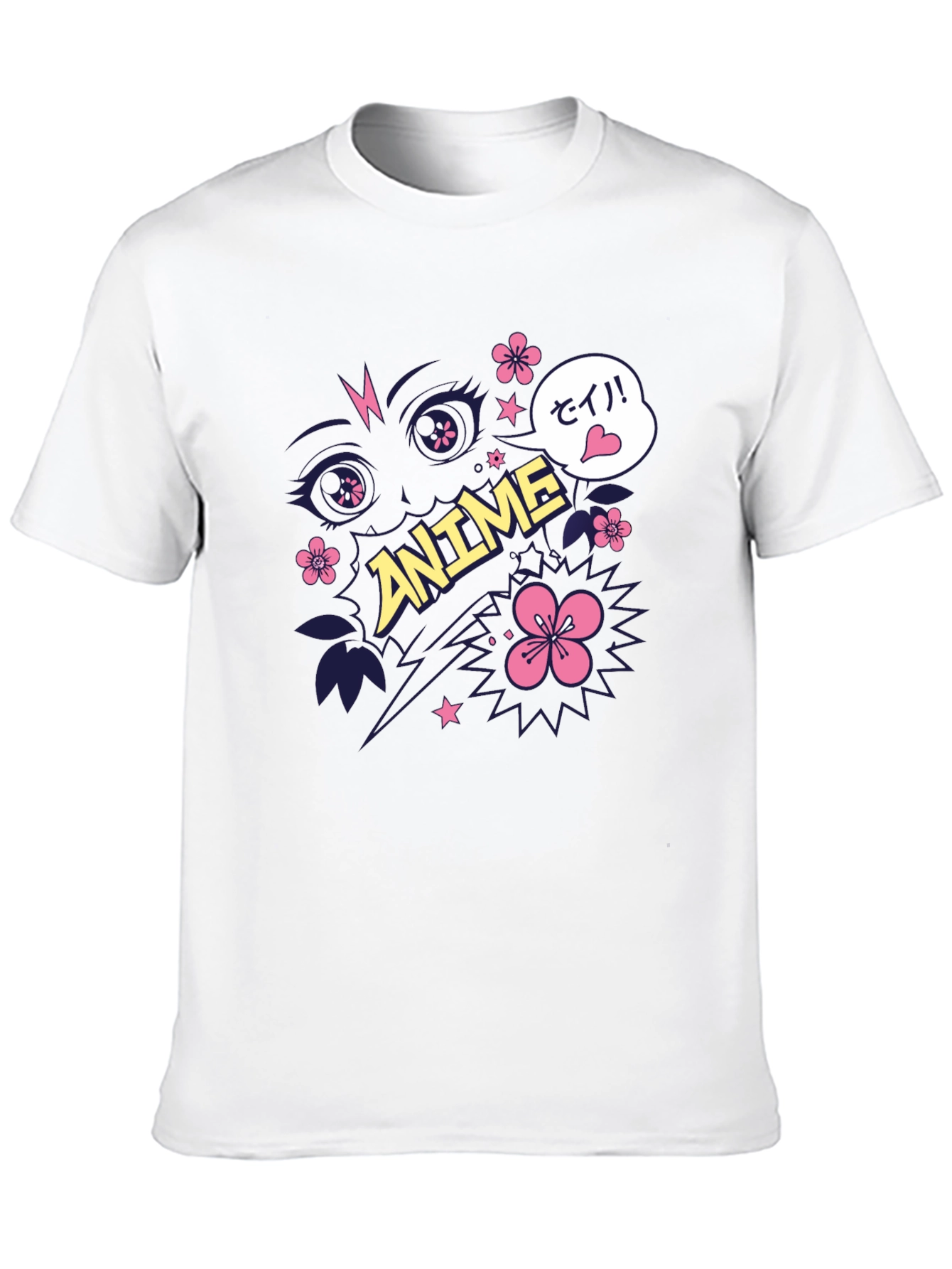 Anime Graphic Print Black T-Shirt