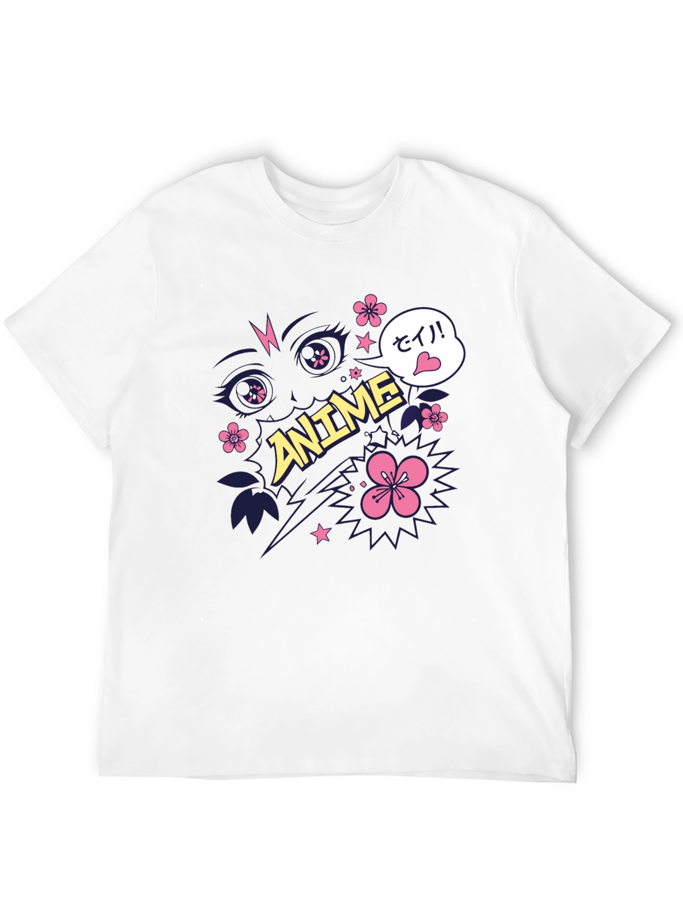 Anime Graphic Print Black T-Shirt