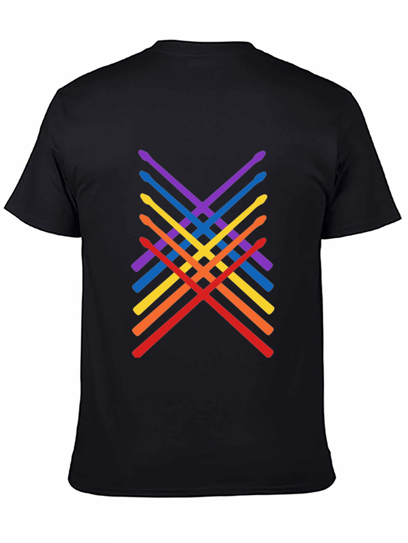 Rainbow Drumsticks Graphic Tee - Music Lover Shirt