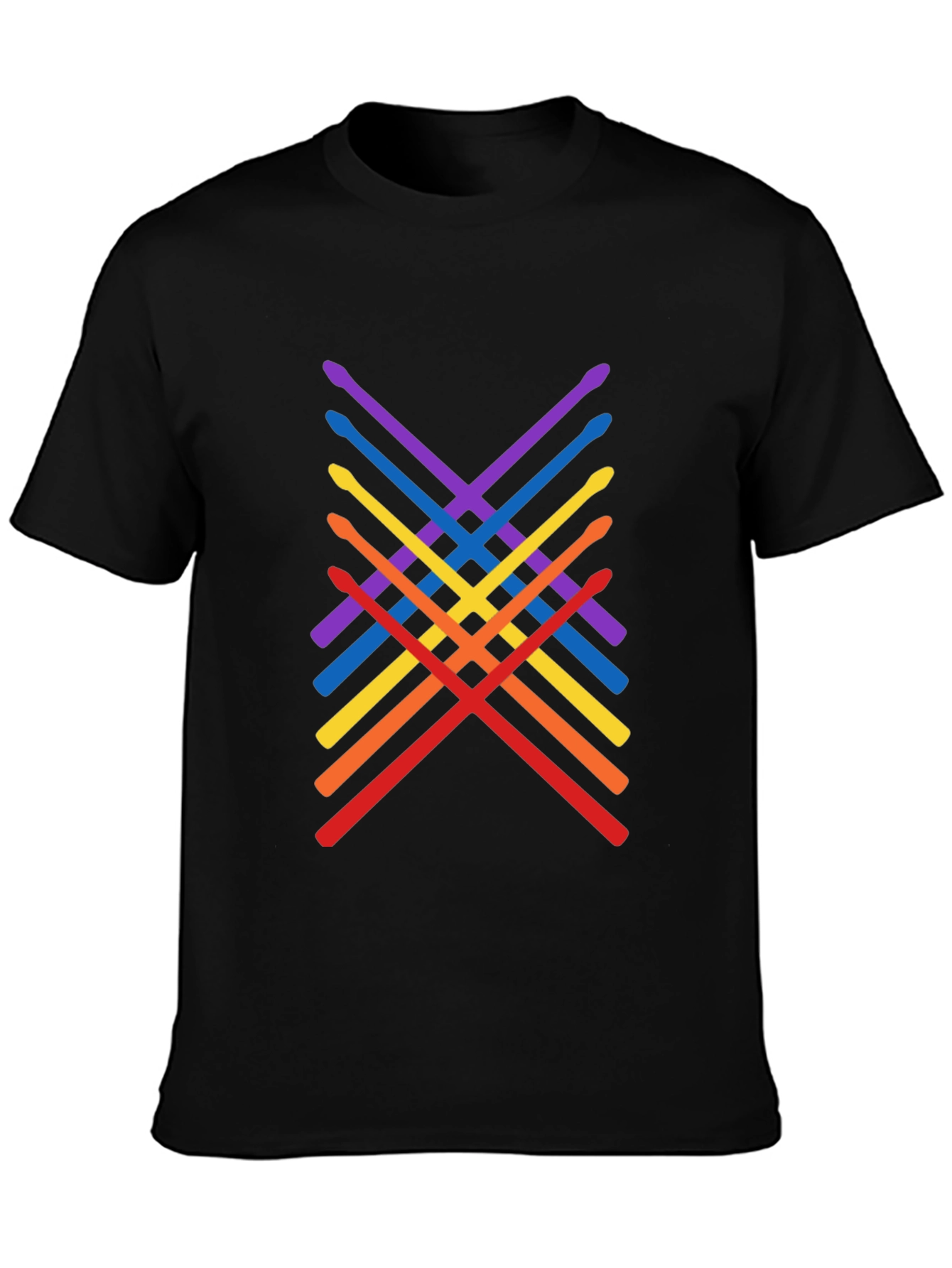 Rainbow Drumsticks Graphic Tee - Music Lover Shirt
