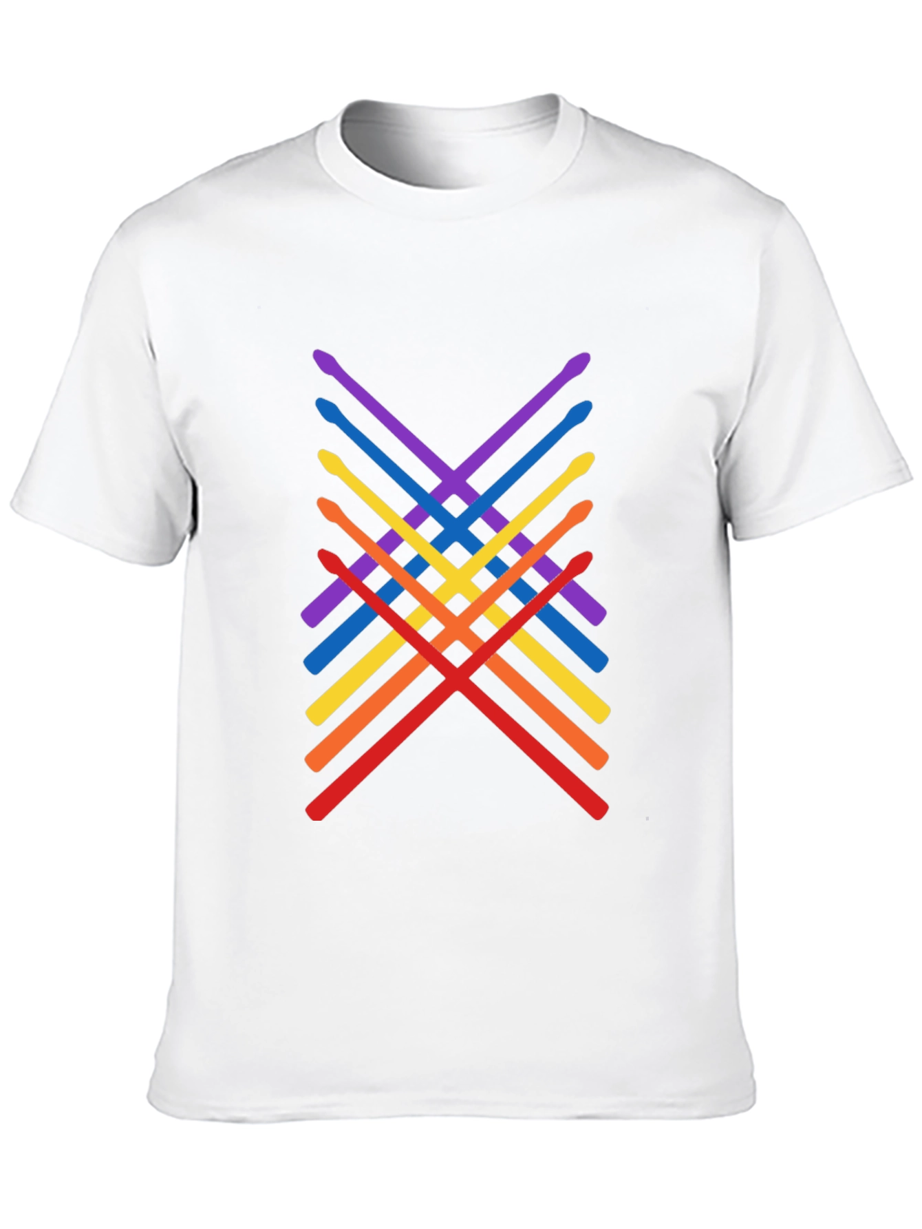 Rainbow Drumsticks Graphic Tee - Music Lover Shirt