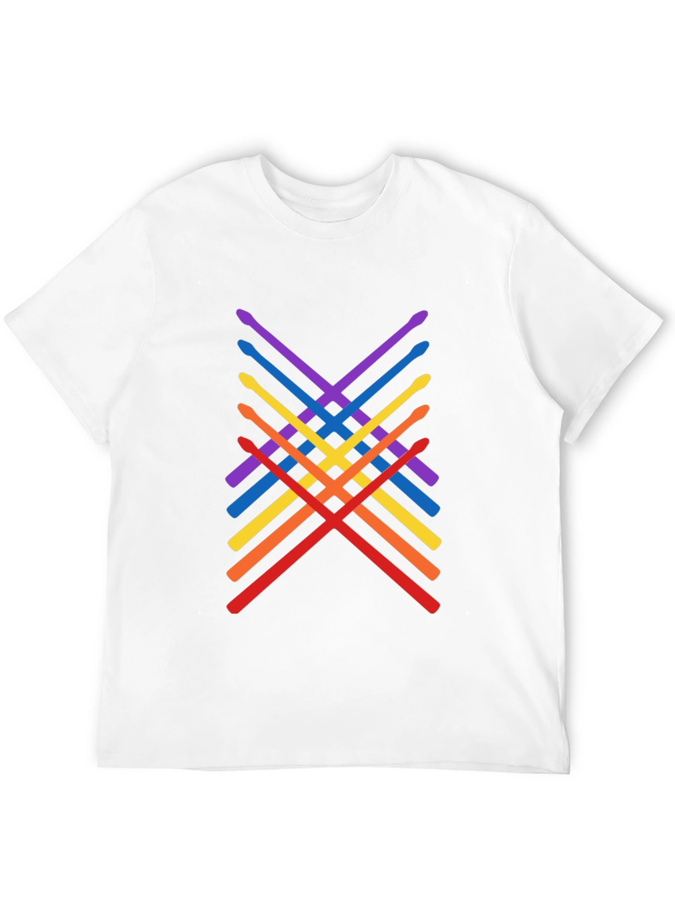 Rainbow Drumsticks Graphic Tee - Music Lover Shirt