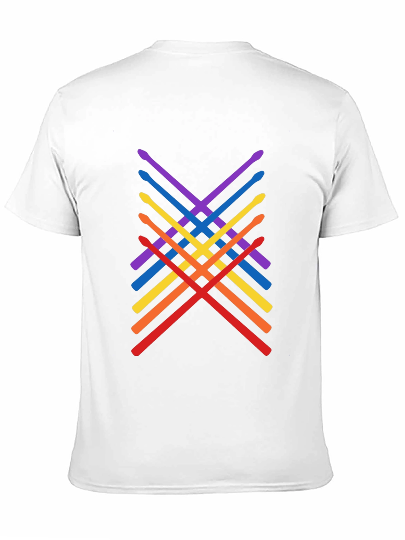 Rainbow Drumsticks Graphic Tee - Music Lover Shirt