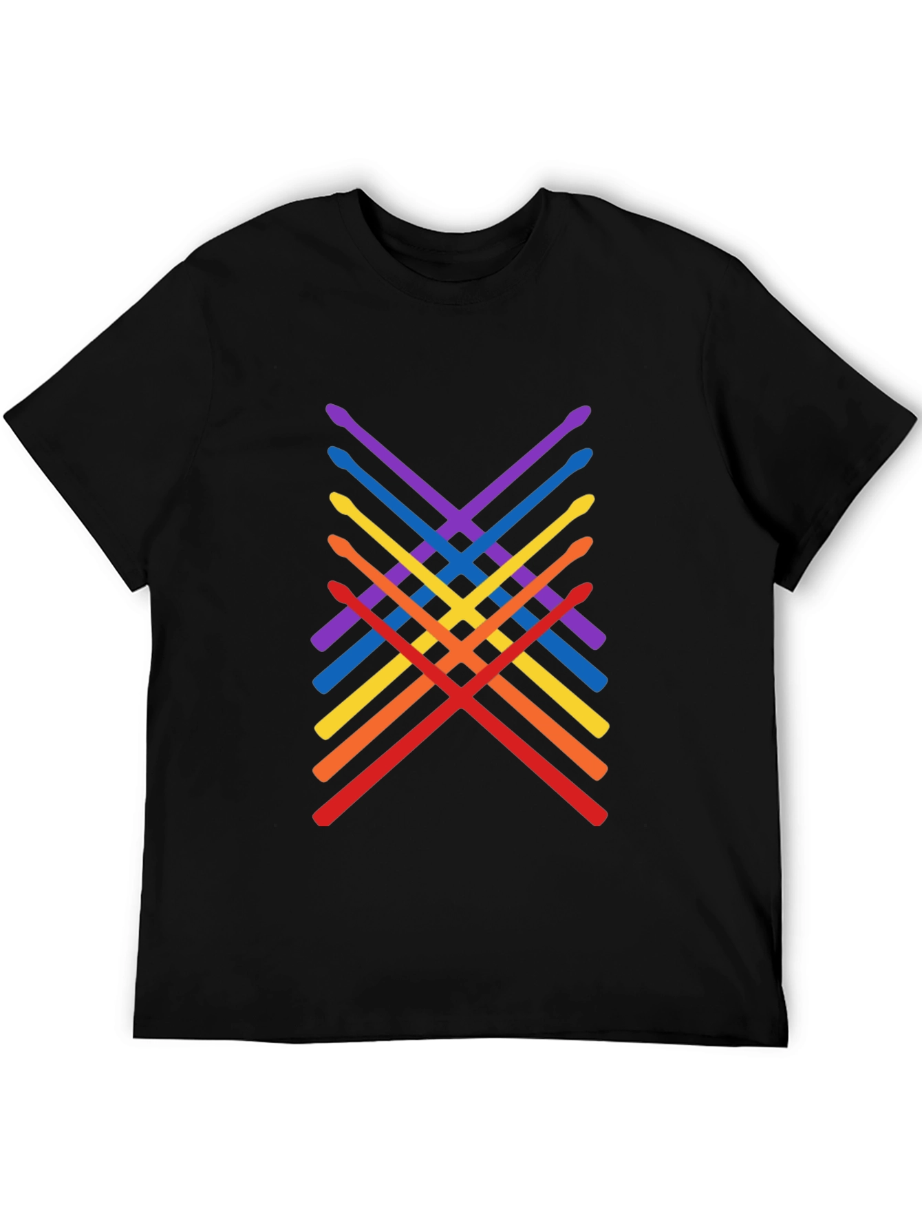 Rainbow Drumsticks Graphic Tee - Music Lover Shirt