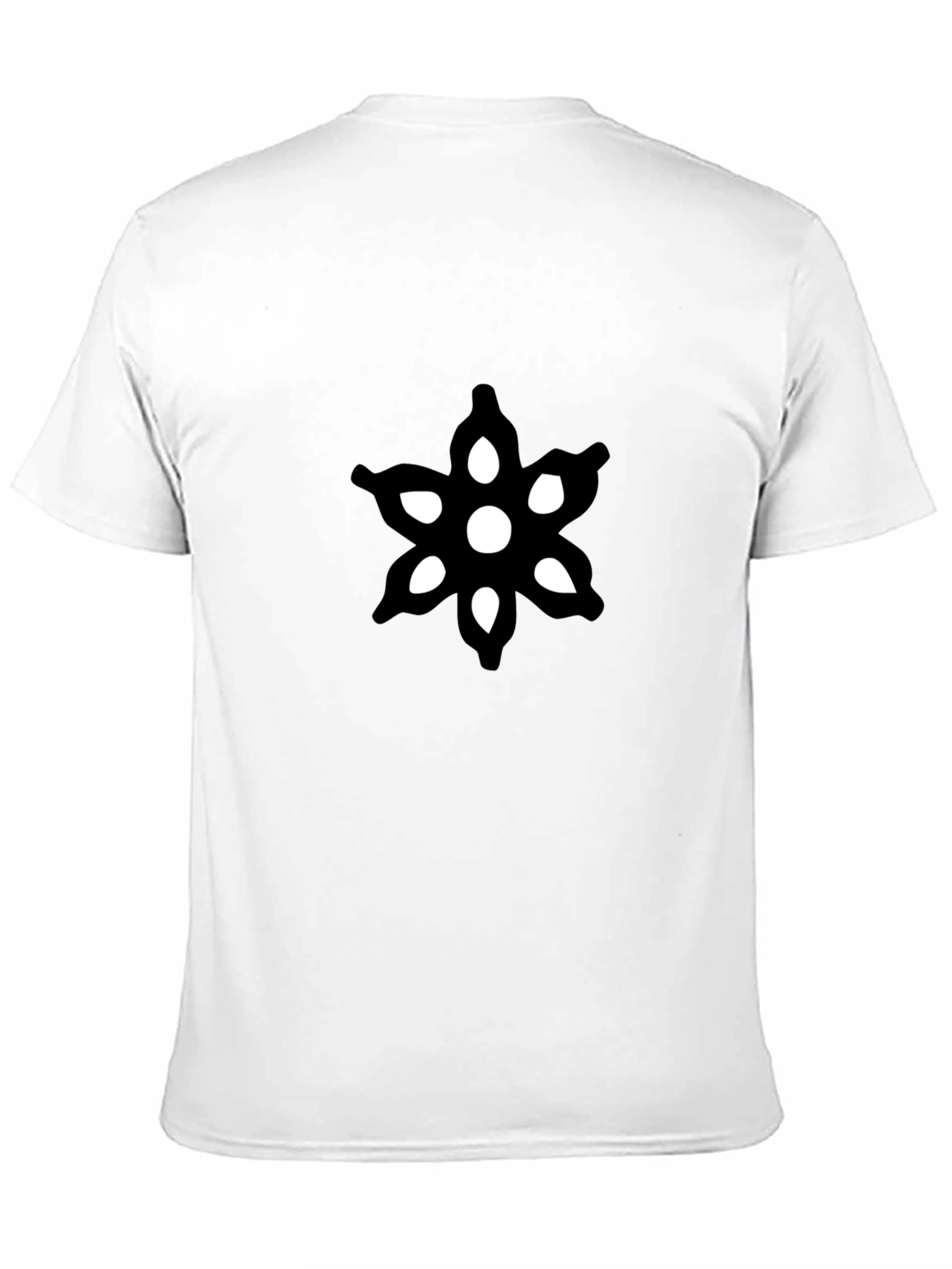 Mens Black Graphic Tee - Abstract Floral Design