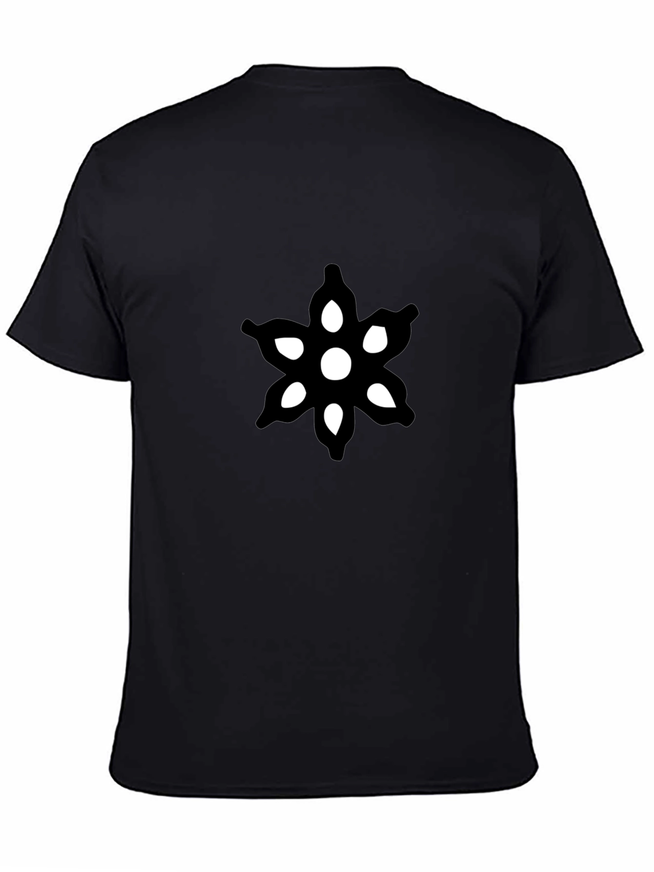 Mens Black Graphic Tee - Abstract Floral Design