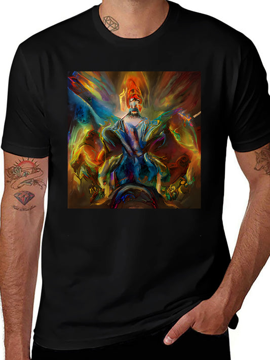 Abstract Art Print Black T-Shirt