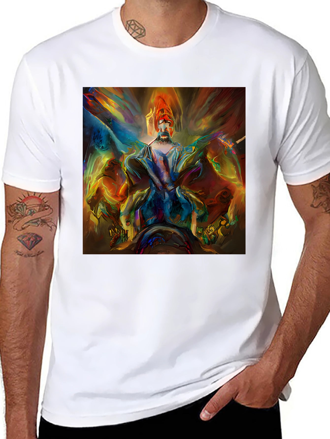 Abstract Art Print Black T-Shirt
