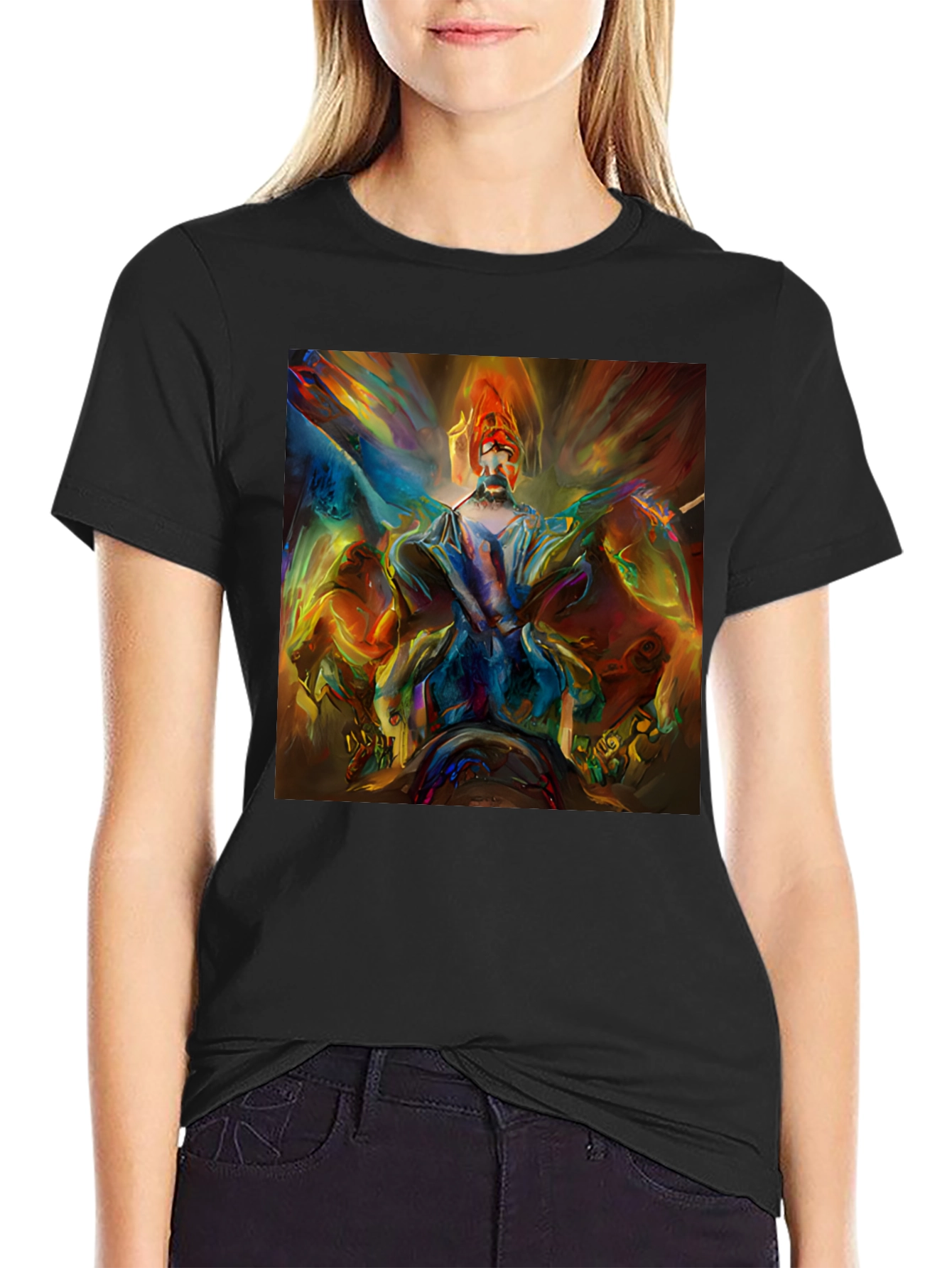 Abstract Art Print Black T-Shirt