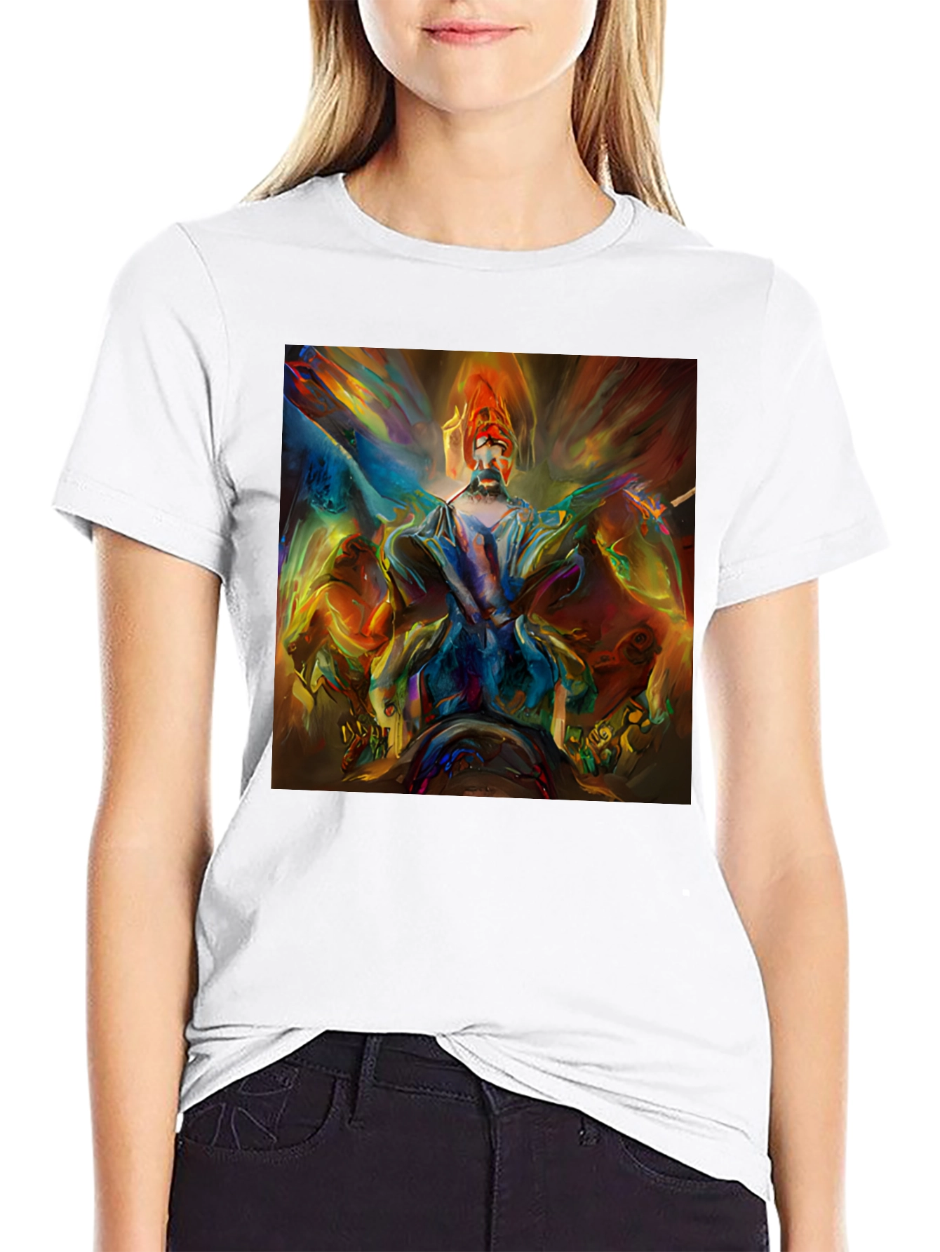 Abstract Art Print Black T-Shirt