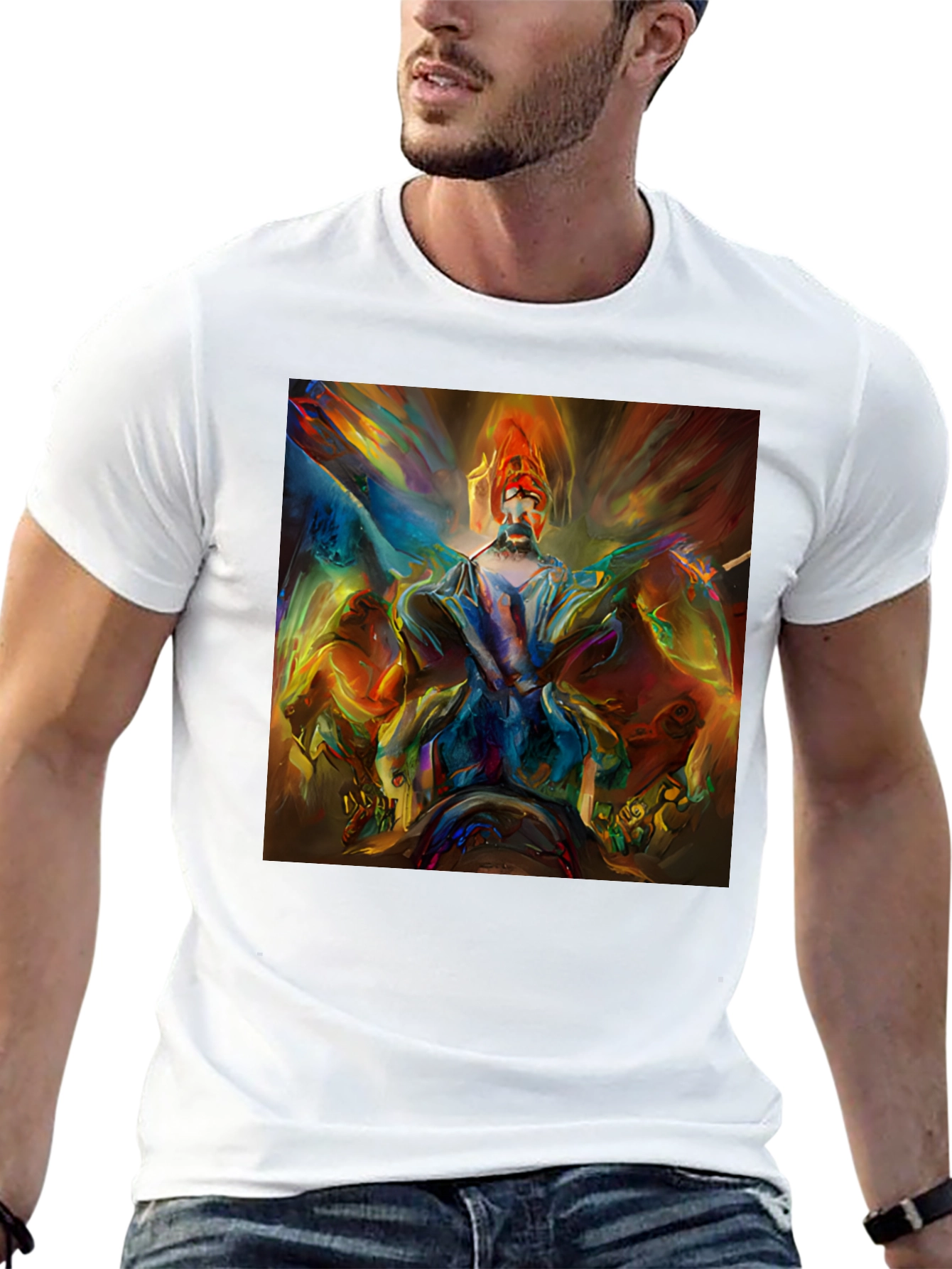 Abstract Art Print Black T-Shirt