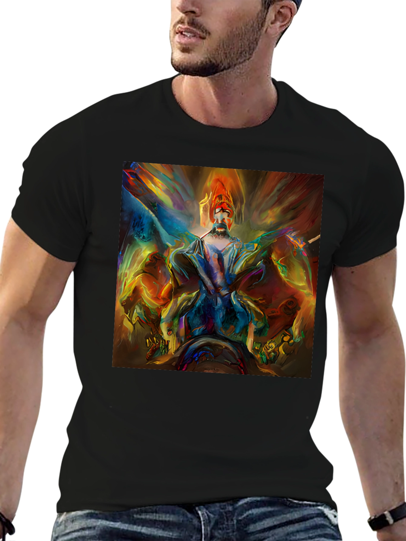 Abstract Art Print Black T-Shirt