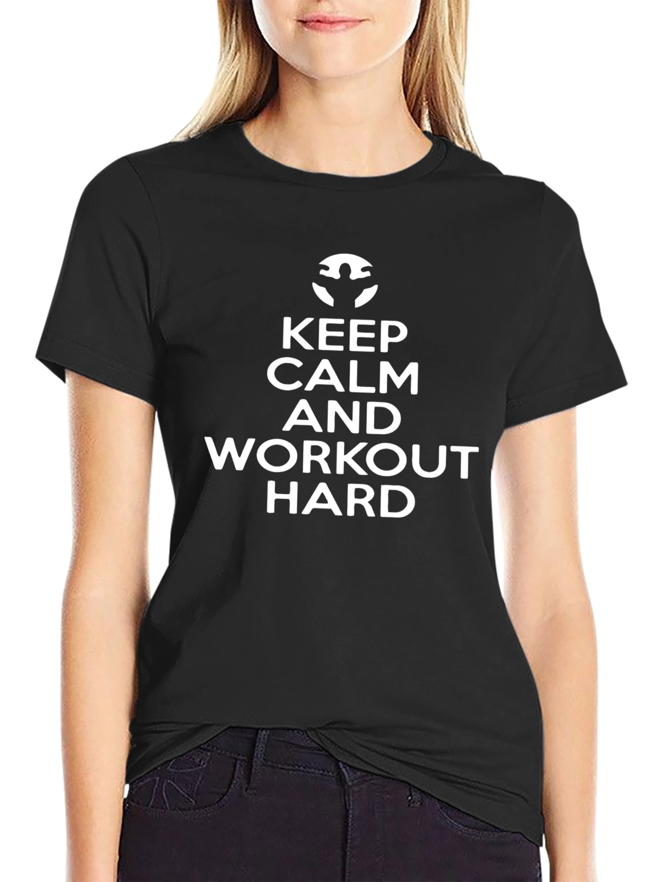 Keep Calm Workout Hard Black T-Shirt