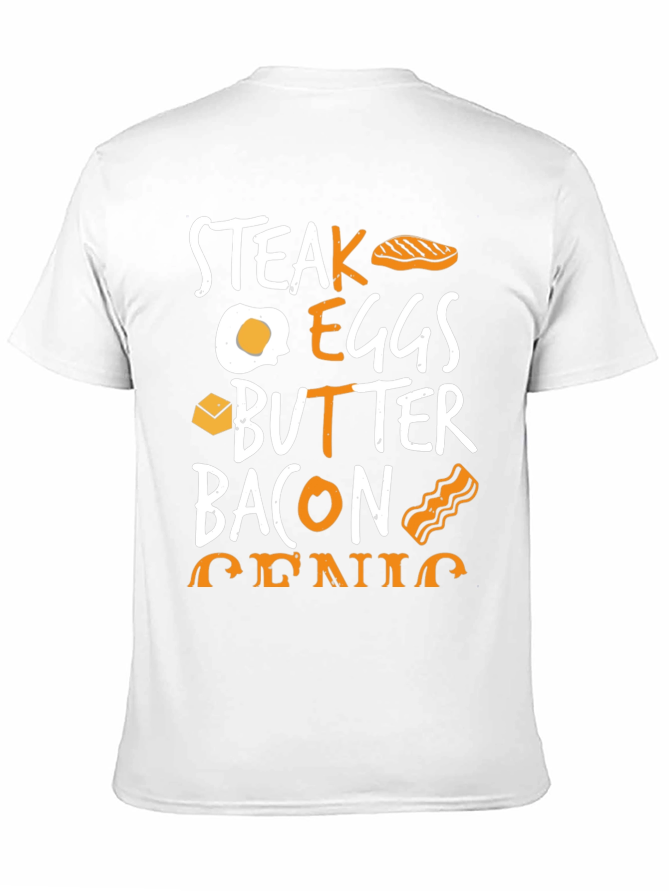 Steak Eggs Butter Bacon Foodie Black Graphic Tee