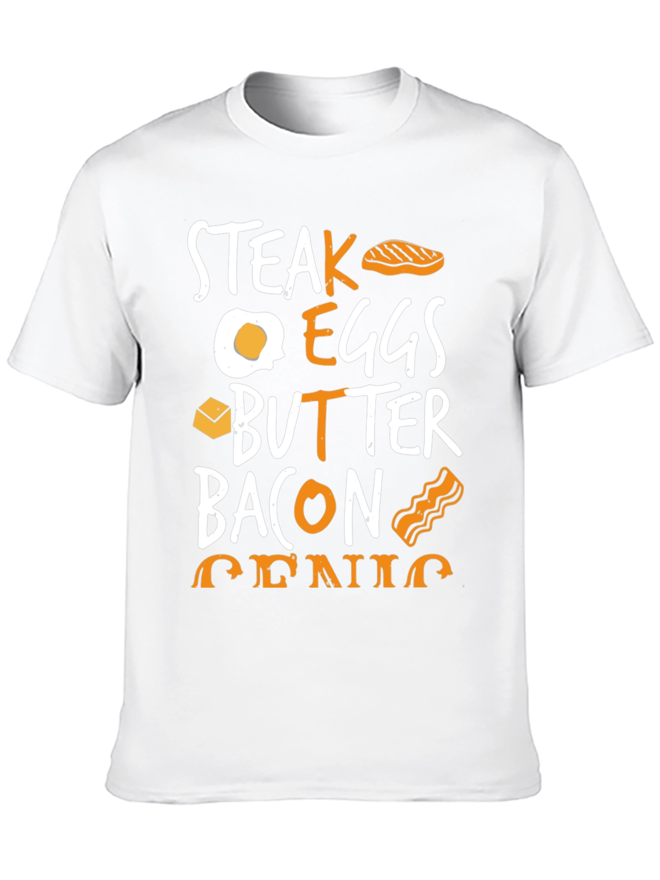 Steak Eggs Butter Bacon Foodie Black Graphic Tee