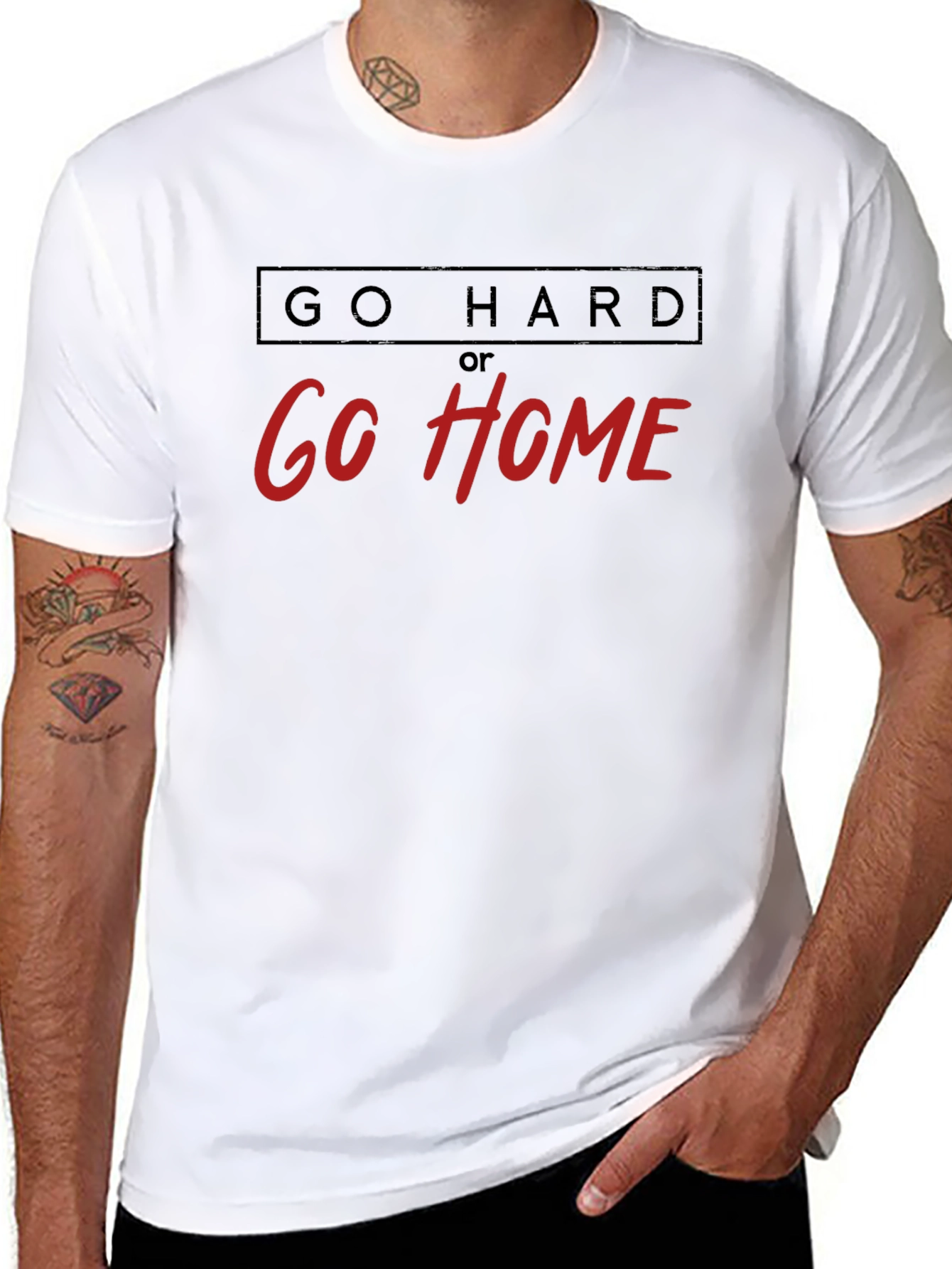 Go Hard or Go Home Black Graphic Tee